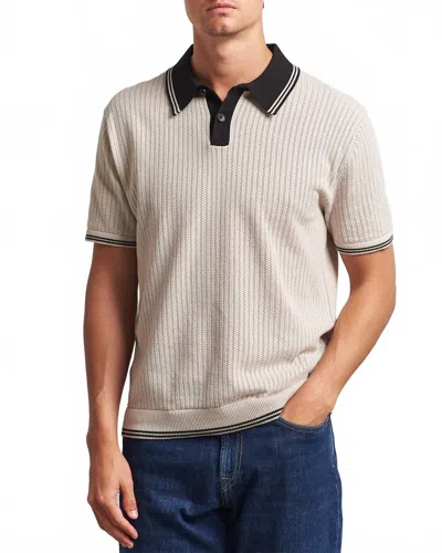 Paul Smith Knitted Polo Shirt In Off White In Brown