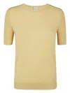 Paul Smith Womens Knitted Short Sleeves Top Crewneck In Yellow