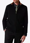 Paul Smith Knitted Zip-up Cardigan In Black