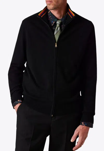 PAUL SMITH KNITTED ZIP-UP CARDIGAN