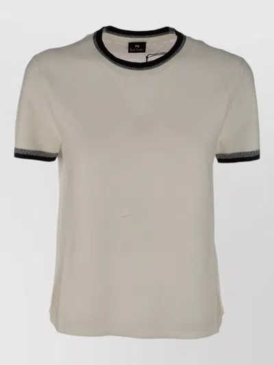Paul Smith Knitwear Crew Neck Short Sleeve Top In Neutral