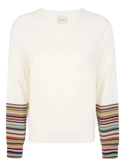Paul Smith White Merino Wool Sweaters In Neutral