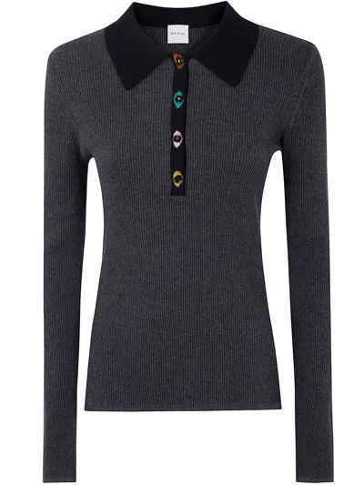 PAUL SMITH KNITWEAR LONG SLEEVES TOP,W1R539NT11147 79 BLACK