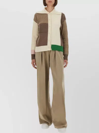Paul Smith Knitwear With Ribbed Cuffs And Patch Pocket In Brown