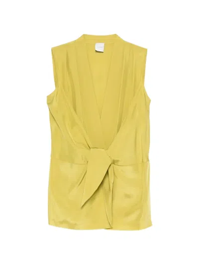 Paul Smith Knot-detail Sleeveless Top In Yellow