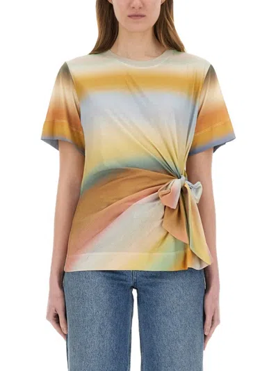 Paul Smith Knotted Waist T-shirt In Organic Cotton