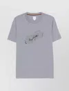 Paul Smith Label-print Crew Neck T-shirt In Blue