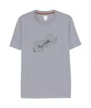 Paul Smith Label Print Crewneck T-shirt In Gray