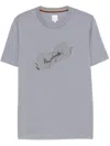 Paul Smith Label Print Crewneck T-shirt In Grey