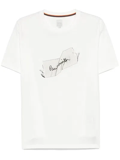 Paul Smith Label-print T-shirt In White