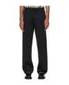 Paul Smith Lace Up Straight Casual Pants In Black