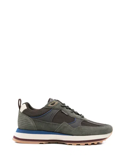 Paul Smith Lace-up Panelled Sneakers In Green
