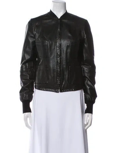 Pre-owned Paul Smith Lambskin Bomber Jacket In Black