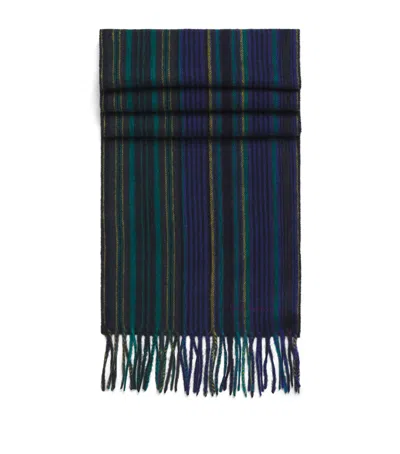Paul Smith Lambswool Stripe Scarf In Multi
