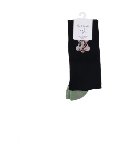 Paul Smith Men Sock Lamine Bunny In Black