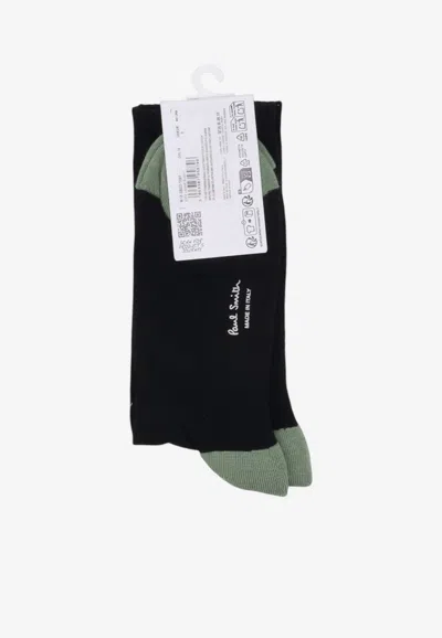 Paul Smith Lamine Bunny Calf Socks In Black