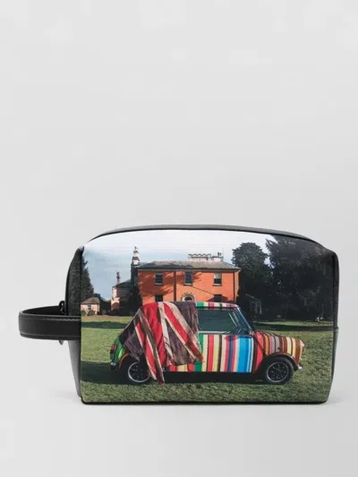 Paul Smith Langar Hall Mini Graphic Print Washbag In Multi