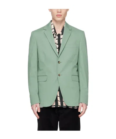 Paul Smith Lapel Long-sleeved Suit Coat In Green