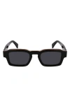 Paul Smith Latimer 49mm Small Modified Rectangular Sunglasses In Black Multi Stripes
