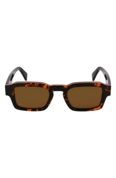 Paul Smith Latimer 49mm Small Modified Rectangular Sunglasses In Havana Multi Stripes