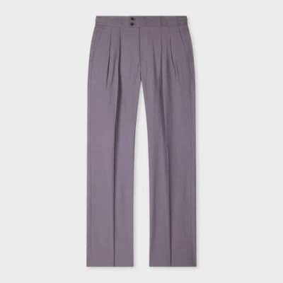 Paul Smith Lavender Overdyed Melange Wool Pleated Trousers Purple