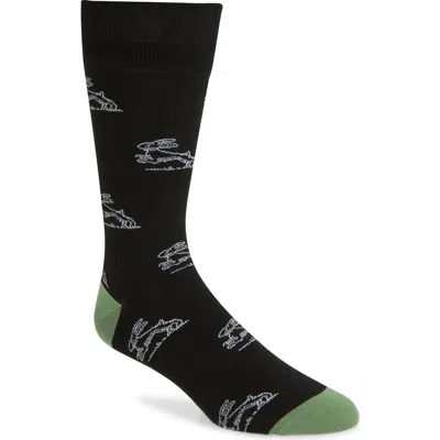 Paul Smith Lazlo Rabbit Cotton Blend Dress Socks In Black