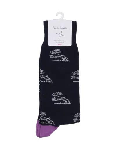 Paul Smith Men Sock Lazlo Rabbit In Blue