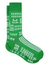 Paul Smith Leaf-intarsia Socks In Green