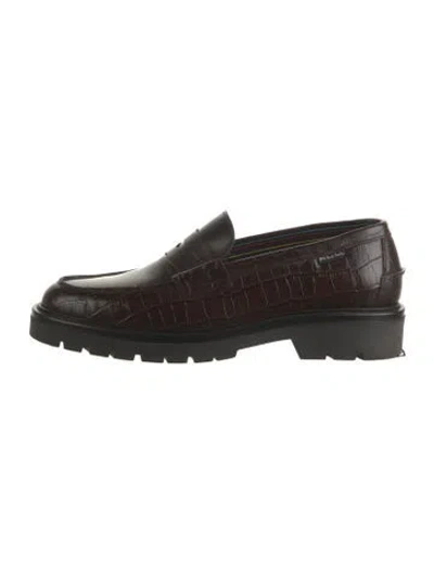 Pre-owned Paul Smith Leather Animal Print Loafers In Brown