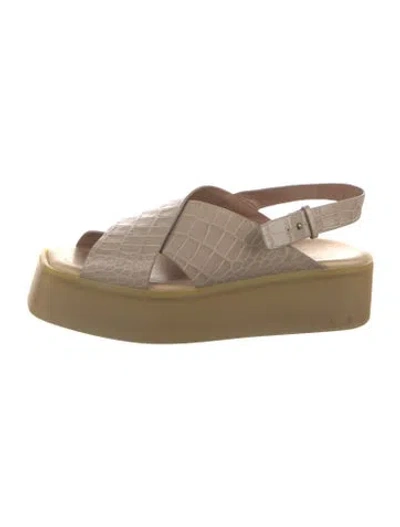 Pre-owned Paul Smith Leather Animal Print Sandals In Neutrals