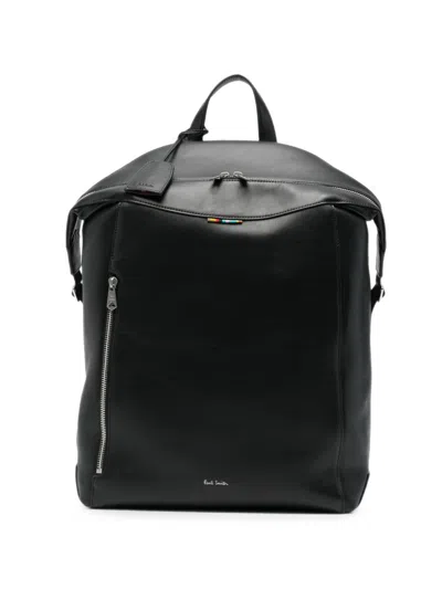 Paul Smith Leather Backpack In Black
