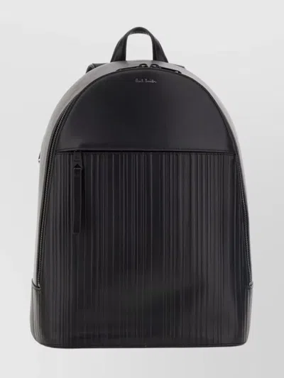 Paul Smith Logo-stamp Leather Backpack In Black