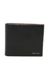 Paul Smith Leather Bifold Wallet Horizontal Folding Design In Black