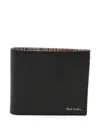 Paul Smith Leather Bifold Wallet Horizontal Folding Design In Black