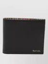 Paul Smith Leather Bifold Wallet Horizontal Folding Design In Black