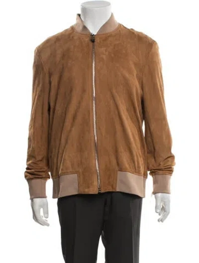 Pre-owned Paul Smith Leather Bomber Jacket In Green