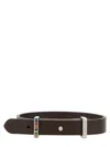 Paul Smith Adjustable Leather Strap Bracelet With Metal Buckle
