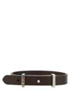 Paul Smith Adjustable Leather Strap Bracelet With Metal Buckle In Brown