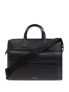 Paul Smith Black Straw-grain Embossed Leather Folio Briefcase