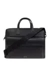 Paul Smith Black Straw-grain Embossed Leather Folio Briefcase