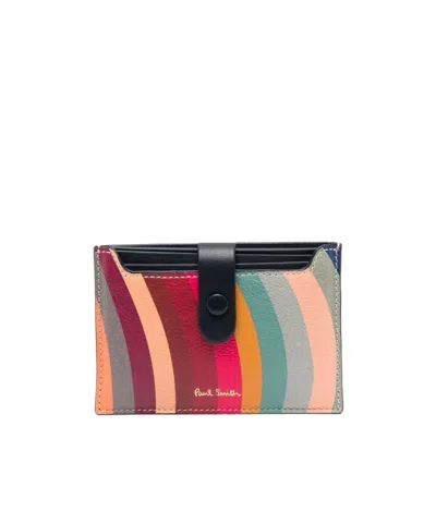 Paul Smith Leather Card Case In Multicolor