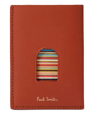 Paul Smith Leather Card Holder In Brown