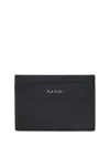 Paul Smith Saffiano Leather Card Holder With In Black
