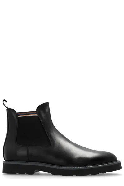 Paul Smith Leather Chelsea Boots In Black