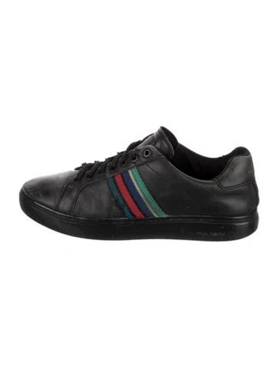 Pre-owned Paul Smith Leather Colorblock Pattern Sneakers In Black