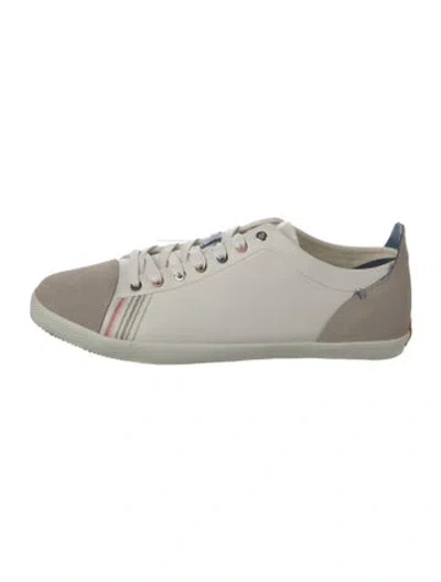 Pre-owned Paul Smith Leather Colorblock Pattern Sneakers In White