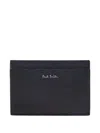 Paul Smith Saffiano Leather Card Holder With In Black