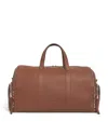 Paul Smith Leather Detachable Strap Holdall In Brown