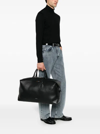 Paul Smith Leather Duffle Bag In Black