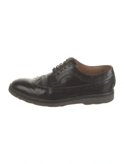 Pre-owned Paul Smith Leather Eyelet Trim Brogues In Black
